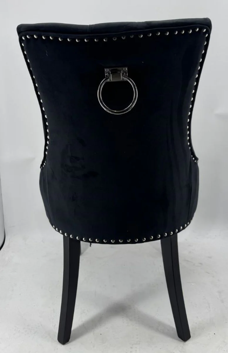 Luxury velvet dining room chair black H. 100 cm - dining room furniture